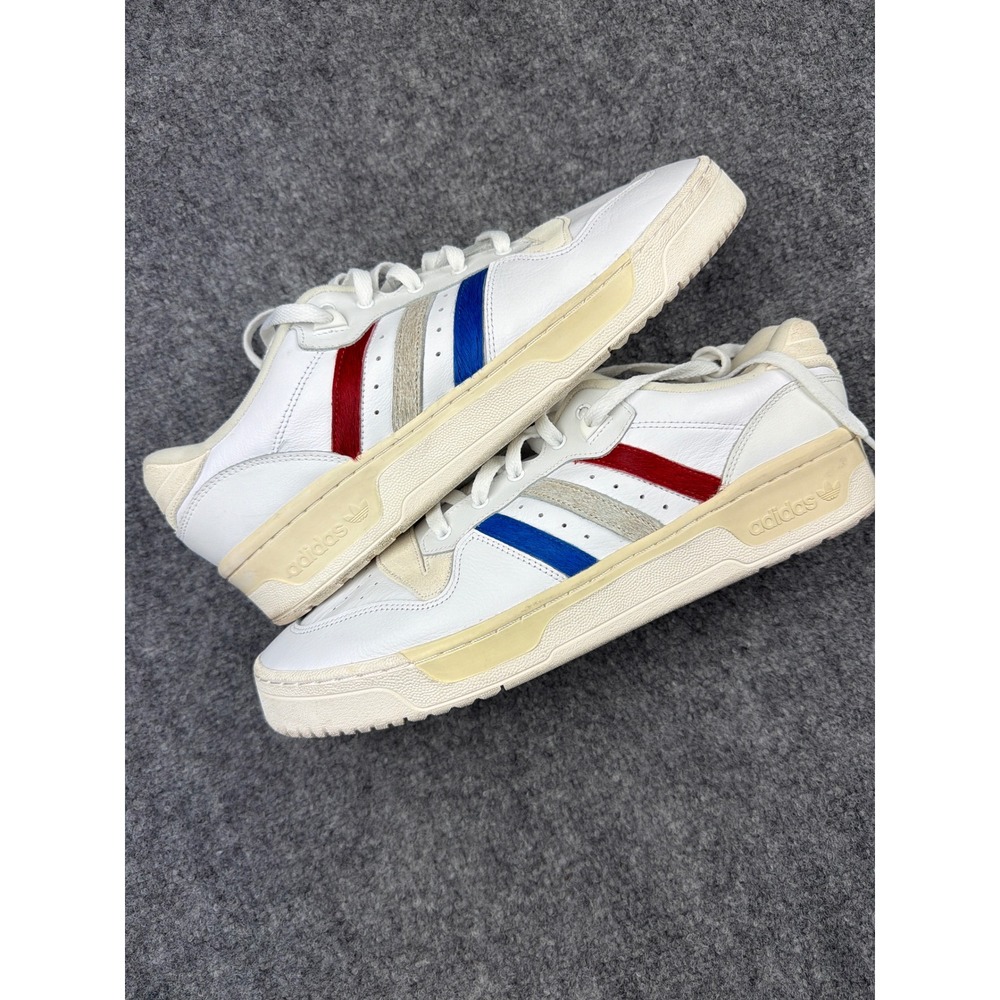 Adidas Rivalry Low White Blue Red Leather Sneakers Mens 14 France